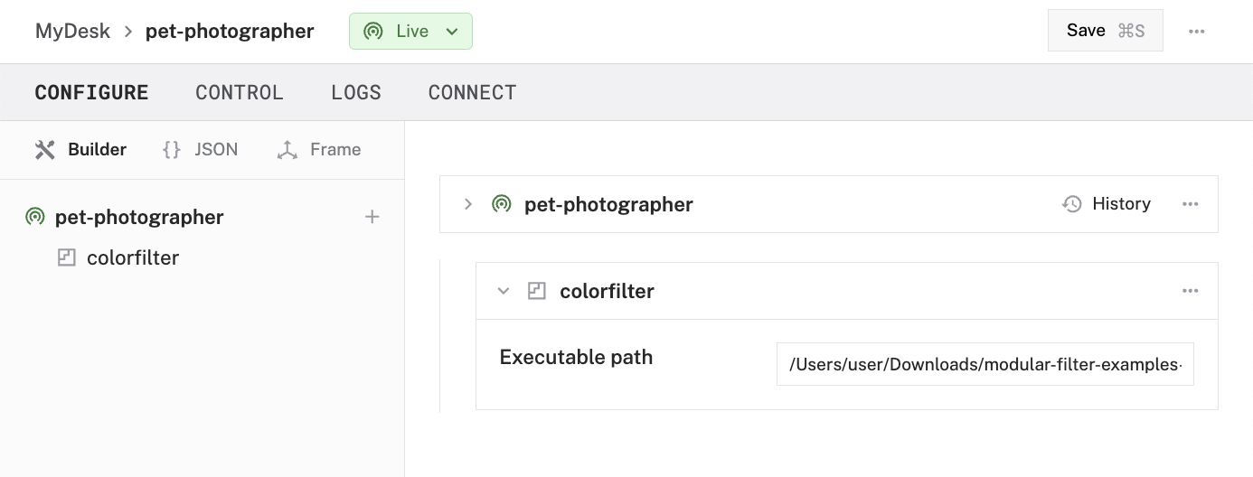 A color filter module that has been added.